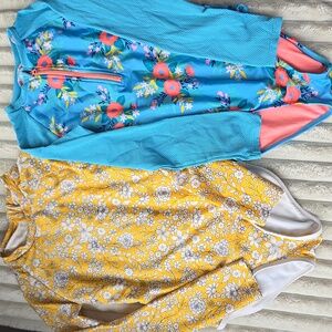 Sweet Long Sleeve One-Piece Zip-Up Bathing Suit Bundle US 7/8